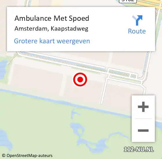 Locatie op kaart van de 112 melding: Ambulance Met Spoed Naar Amsterdam, Kaapstadweg op 25 november 2024 07:54