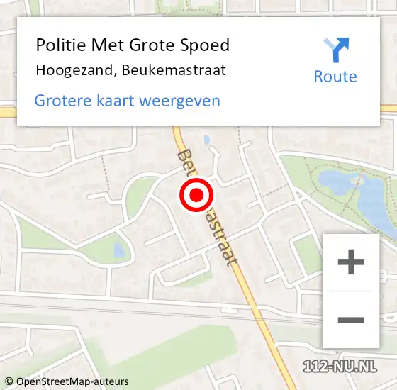 Locatie op kaart van de 112 melding: Politie Met Grote Spoed Naar Hoogezand, Beukemastraat op 25 november 2024 08:40