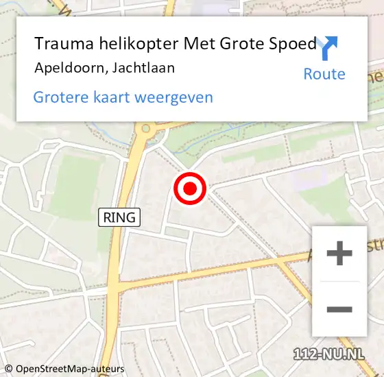 Locatie op kaart van de 112 melding: Trauma helikopter Met Grote Spoed Naar Apeldoorn, Jachtlaan op 25 november 2024 08:41