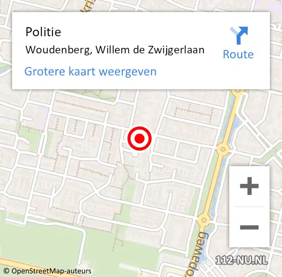 Locatie op kaart van de 112 melding: Politie Woudenberg, Willem de Zwijgerlaan op 25 november 2024 08:46