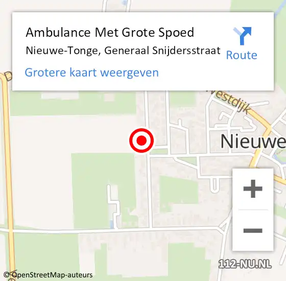 Locatie op kaart van de 112 melding: Ambulance Met Grote Spoed Naar Nieuwe-Tonge, Generaal Snijdersstraat op 25 november 2024 09:06