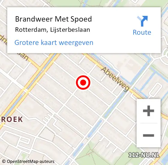 Locatie op kaart van de 112 melding: Brandweer Met Spoed Naar Rozenburg, Lijsterbeslaan op 25 november 2024 09:10