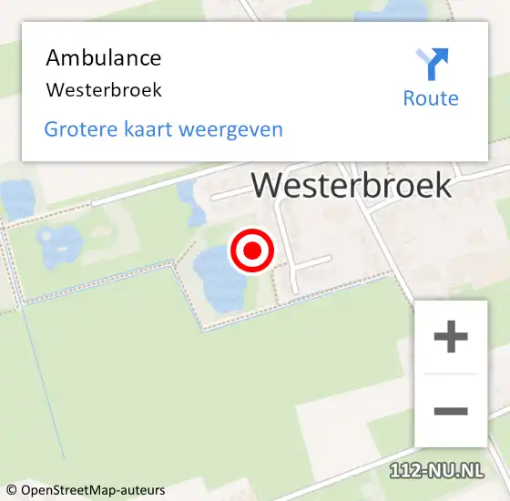 Locatie op kaart van de 112 melding: Ambulance Westerbroek op 25 november 2024 11:31