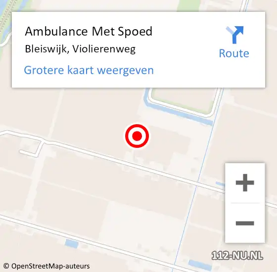 Locatie op kaart van de 112 melding: Ambulance Met Spoed Naar Bleiswijk, Violierenweg op 25 november 2024 11:45