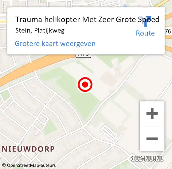 Locatie op kaart van de 112 melding: Trauma helikopter Met Zeer Grote Spoed Naar Stein, Platijkweg op 25 november 2024 12:21