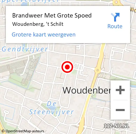 Locatie op kaart van de 112 melding: Brandweer Met Grote Spoed Naar Woudenberg, 't Schilt op 25 november 2024 13:05