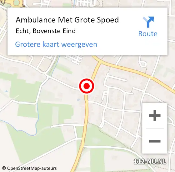 Locatie op kaart van de 112 melding: Ambulance Met Grote Spoed Naar Echt, Bovenste Eind op 25 november 2024 13:24