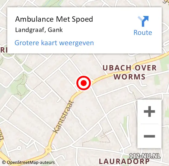 Locatie op kaart van de 112 melding: Ambulance Met Spoed Naar Landgraaf, Gank op 28 oktober 2014 08:17