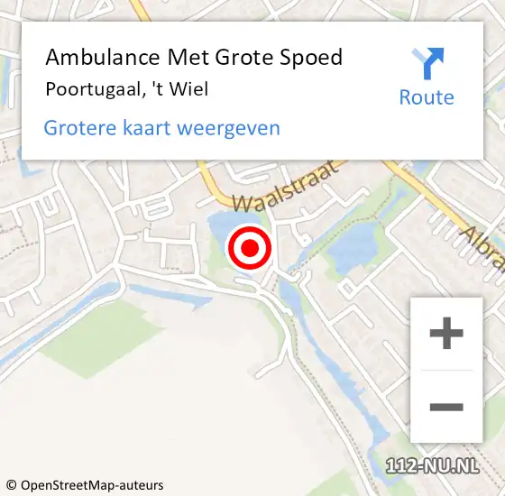 Locatie op kaart van de 112 melding: Ambulance Met Grote Spoed Naar Poortugaal, 't Wiel op 25 november 2024 13:44