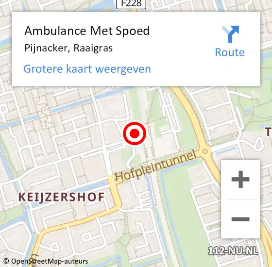 Locatie op kaart van de 112 melding: Ambulance Met Spoed Naar Pijnacker, Raaigras op 25 november 2024 14:48