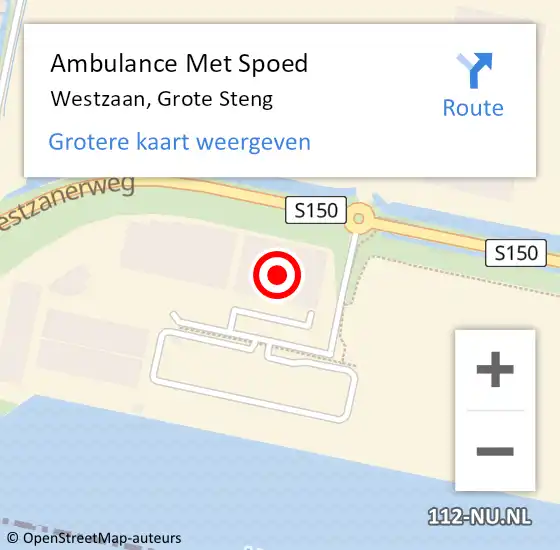 Locatie op kaart van de 112 melding: Ambulance Met Spoed Naar Westzaan, Grote Steng op 25 november 2024 14:49