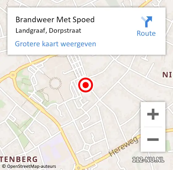 Locatie op kaart van de 112 melding: Brandweer Met Spoed Naar Landgraaf, Dorpstraat op 25 november 2024 15:34