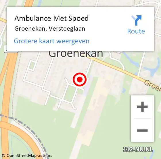 Locatie op kaart van de 112 melding: Ambulance Met Spoed Naar Groenekan, Versteeglaan op 19 oktober 2013 01:27