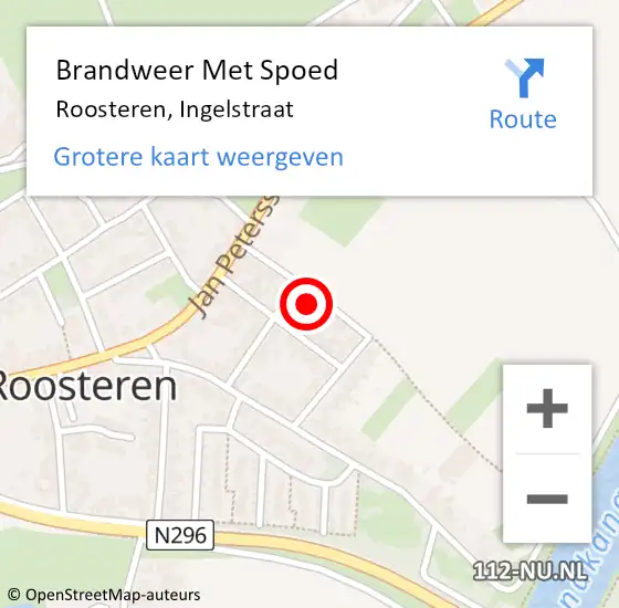 Locatie op kaart van de 112 melding: Brandweer Met Spoed Naar Roosteren, Ingelstraat op 25 november 2024 15:55