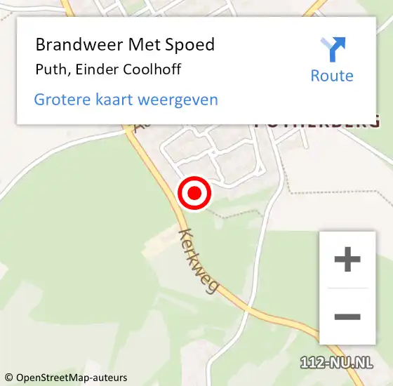 Locatie op kaart van de 112 melding: Brandweer Met Spoed Naar Puth, Einder Coolhoff op 25 november 2024 16:13