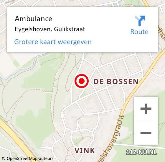 Locatie op kaart van de 112 melding: Ambulance Eygelshoven, Gulikstraat op 28 oktober 2014 08:40