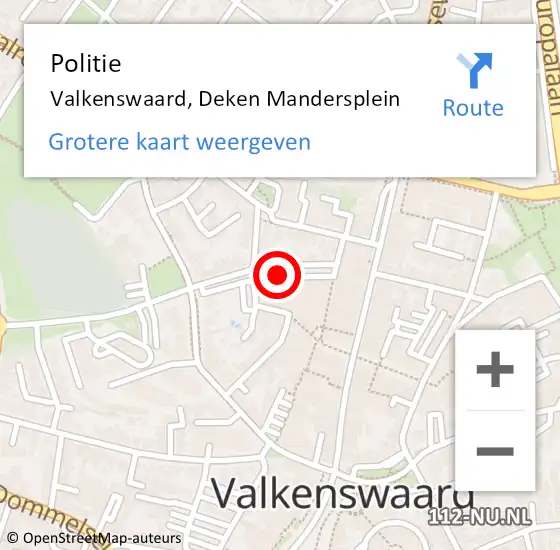 Locatie op kaart van de 112 melding: Politie Valkenswaard, Deken Mandersplein op 25 november 2024 16:25