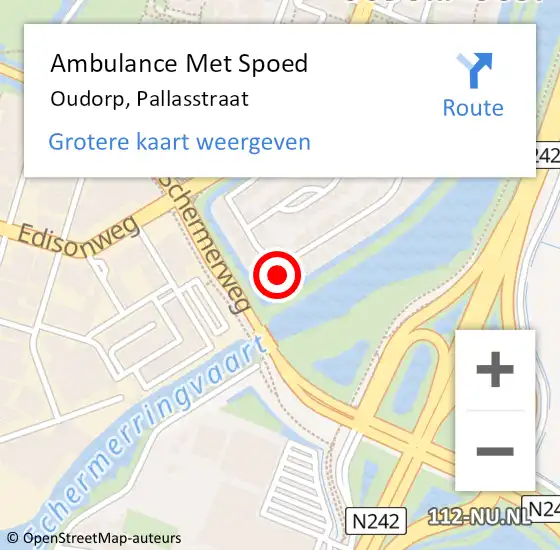 Locatie op kaart van de 112 melding: Ambulance Met Spoed Naar Oudorp, Pallasstraat op 25 november 2024 16:36