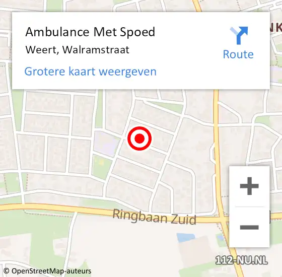 Locatie op kaart van de 112 melding: Ambulance Met Spoed Naar Weert, Walramstraat op 25 november 2024 16:51