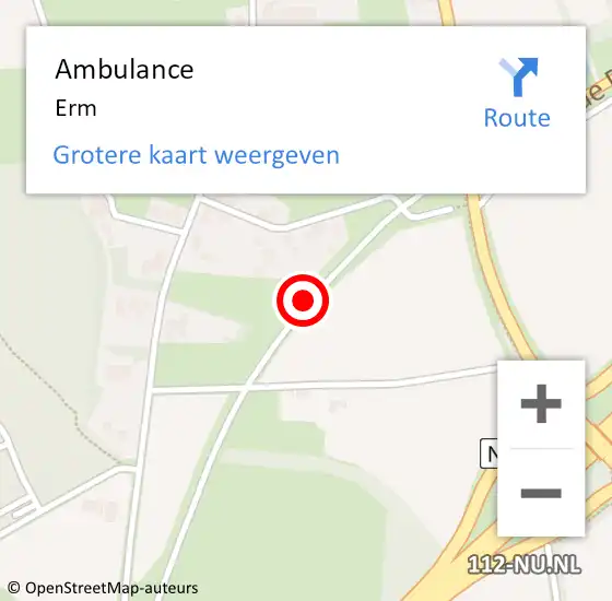 Locatie op kaart van de 112 melding: Ambulance Erm op 25 november 2024 17:20