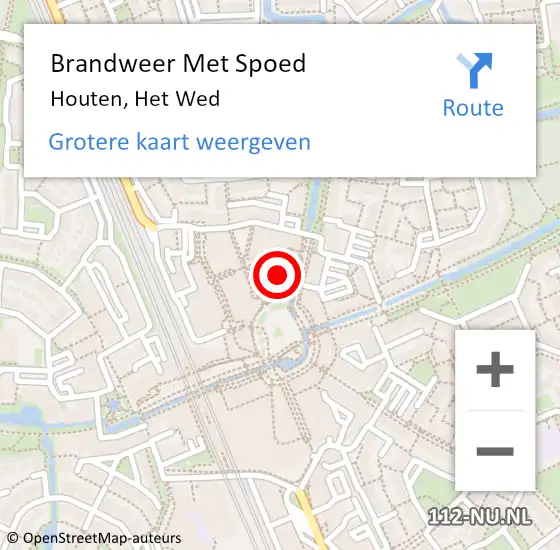 Locatie op kaart van de 112 melding: Brandweer Met Spoed Naar Houten, Het Wed op 25 november 2024 17:20