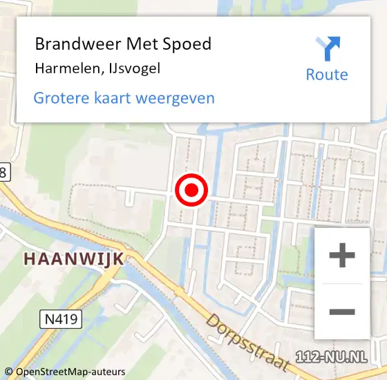 Locatie op kaart van de 112 melding: Brandweer Met Spoed Naar Harmelen, IJsvogel op 25 november 2024 17:23