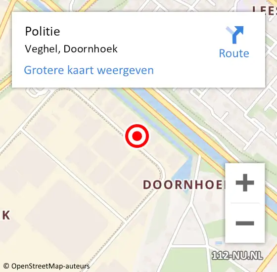 Locatie op kaart van de 112 melding: Politie Veghel, Doornhoek op 25 november 2024 17:43