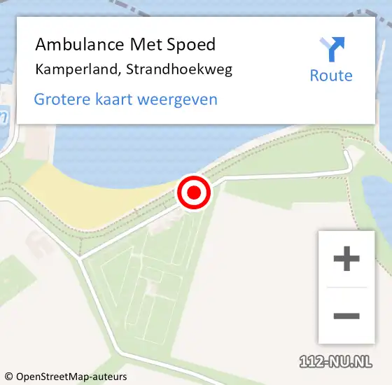 Locatie op kaart van de 112 melding: Ambulance Met Spoed Naar Kamperland, Strandhoekweg op 28 oktober 2014 08:46