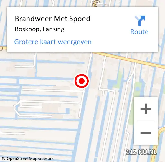 Locatie op kaart van de 112 melding: Brandweer Met Spoed Naar Boskoop, Lansing op 25 november 2024 17:59