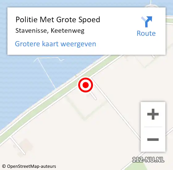 Locatie op kaart van de 112 melding: Politie Met Grote Spoed Naar Stavenisse, Keetenweg op 25 november 2024 18:01