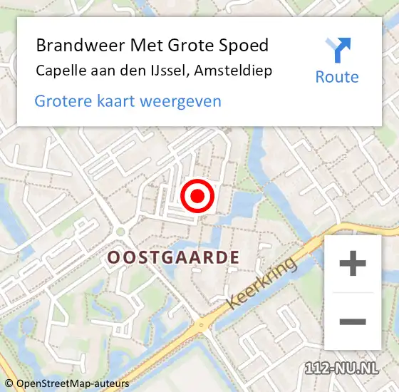 Locatie op kaart van de 112 melding: Brandweer Met Grote Spoed Naar Capelle aan den IJssel, Amsteldiep op 25 november 2024 18:38