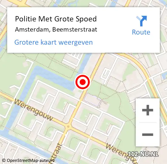 Locatie op kaart van de 112 melding: Politie Met Grote Spoed Naar Amsterdam, Beemsterstraat op 25 november 2024 18:50