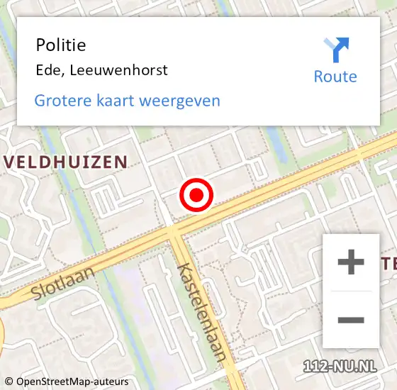 Locatie op kaart van de 112 melding: Politie Ede, Leeuwenhorst op 25 november 2024 20:03