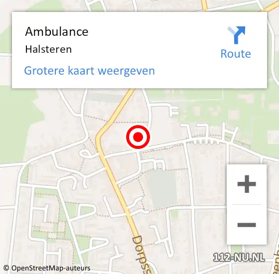 Locatie op kaart van de 112 melding: Ambulance Halsteren op 25 november 2024 20:10