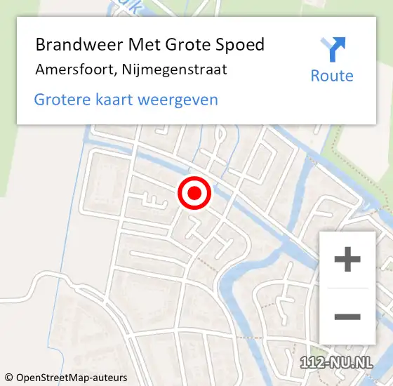 Locatie op kaart van de 112 melding: Brandweer Met Grote Spoed Naar Amersfoort, Nijmegenstraat op 25 november 2024 20:24