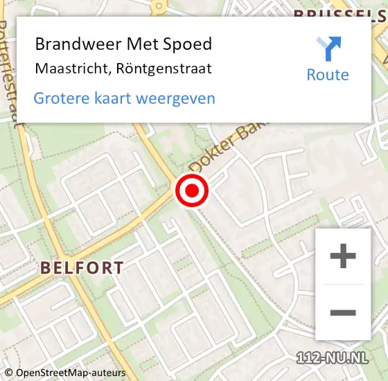 Locatie op kaart van de 112 melding: Brandweer Met Spoed Naar Maastricht, Röntgenstraat op 25 november 2024 20:26