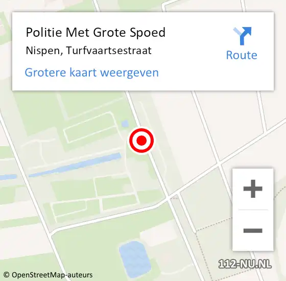 Locatie op kaart van de 112 melding: Politie Met Grote Spoed Naar Nispen, Turfvaartsestraat op 25 november 2024 20:35