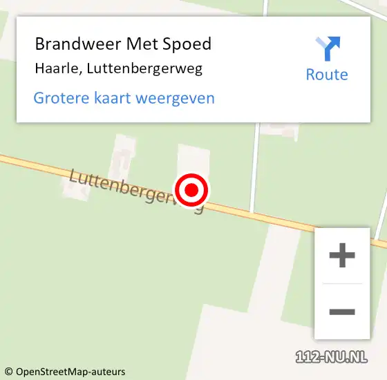 Locatie op kaart van de 112 melding: Brandweer Met Spoed Naar Haarle, Luttenbergerweg op 25 november 2024 20:58