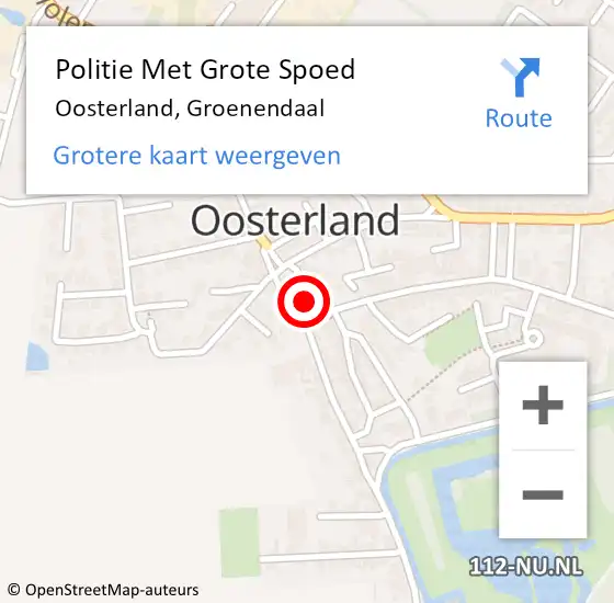 Locatie op kaart van de 112 melding: Politie Met Grote Spoed Naar Oosterland, Groenendaal op 25 november 2024 21:27