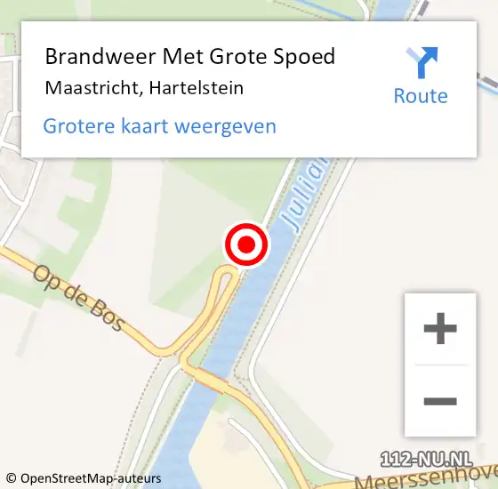 Locatie op kaart van de 112 melding: Brandweer Met Grote Spoed Naar Maastricht, Hartelstein op 25 november 2024 21:44