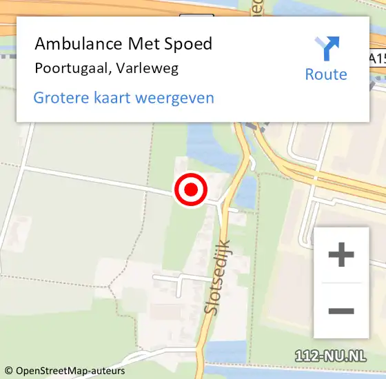 Locatie op kaart van de 112 melding: Ambulance Met Spoed Naar Poortugaal, Varleweg op 25 november 2024 21:56