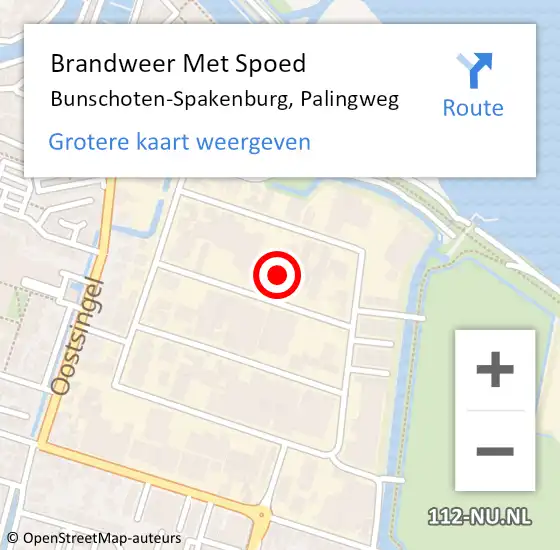 Locatie op kaart van de 112 melding: Brandweer Met Spoed Naar Bunschoten-Spakenburg, Palingweg op 25 november 2024 22:25