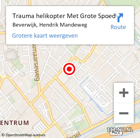 Locatie op kaart van de 112 melding: Trauma helikopter Met Grote Spoed Naar Beverwijk, Hendrik Mandeweg op 25 november 2024 23:16