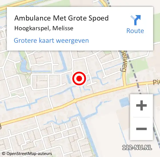 Locatie op kaart van de 112 melding: Ambulance Met Grote Spoed Naar Hoogkarspel, Melisse op 25 november 2024 23:47