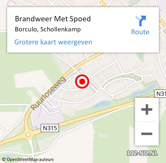 Locatie op kaart van de 112 melding: Brandweer Met Spoed Naar Borculo, Schollenkamp op 26 november 2024 01:30