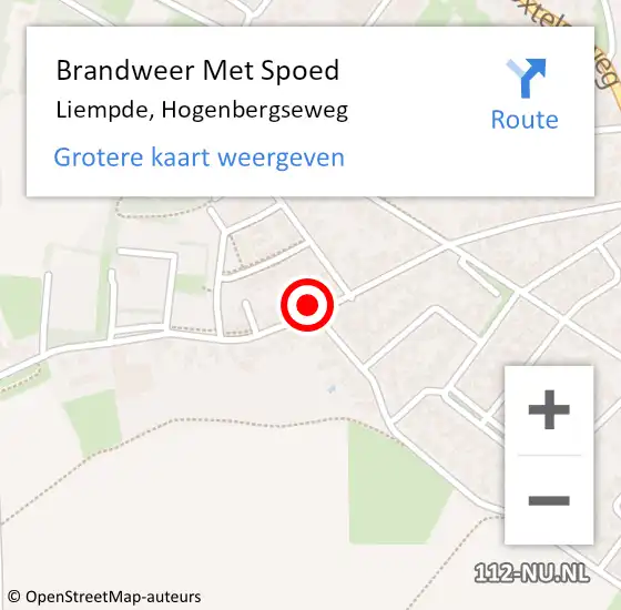 Locatie op kaart van de 112 melding: Brandweer Met Spoed Naar Liempde, Hogenbergseweg op 26 november 2024 01:46