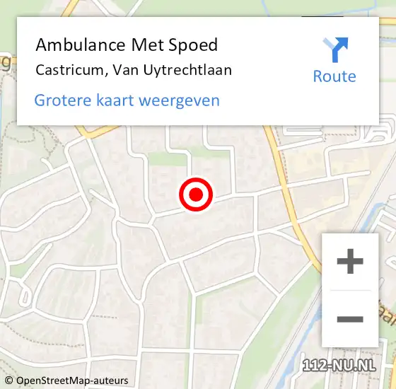 Locatie op kaart van de 112 melding: Ambulance Met Spoed Naar Castricum, Van Uytrechtlaan op 26 november 2024 06:38