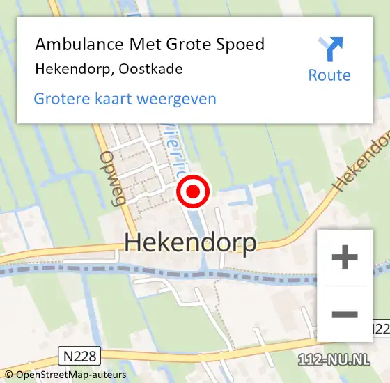 Locatie op kaart van de 112 melding: Ambulance Met Grote Spoed Naar Hekendorp, Oostkade op 26 november 2024 06:50