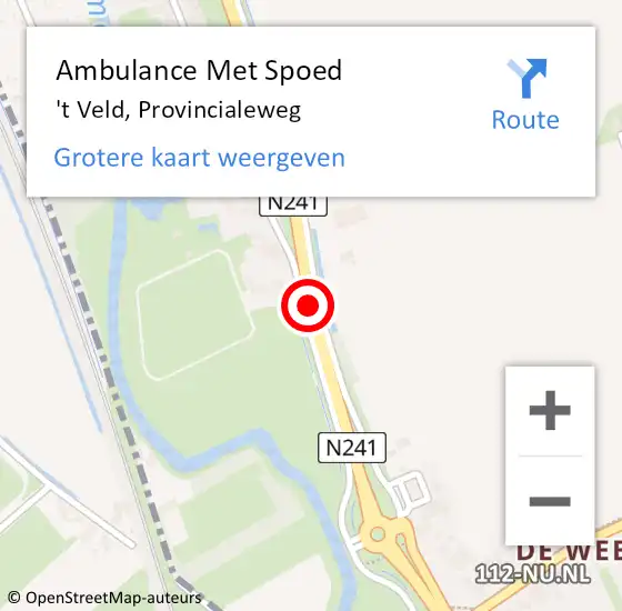 Locatie op kaart van de 112 melding: Ambulance Met Spoed Naar Hollands Kroon, N241 hectometerpaal: 7,8 op 26 november 2024 07:34