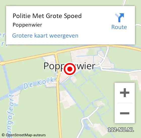 Locatie op kaart van de 112 melding: Politie Met Grote Spoed Naar Poppenwier op 26 november 2024 07:39